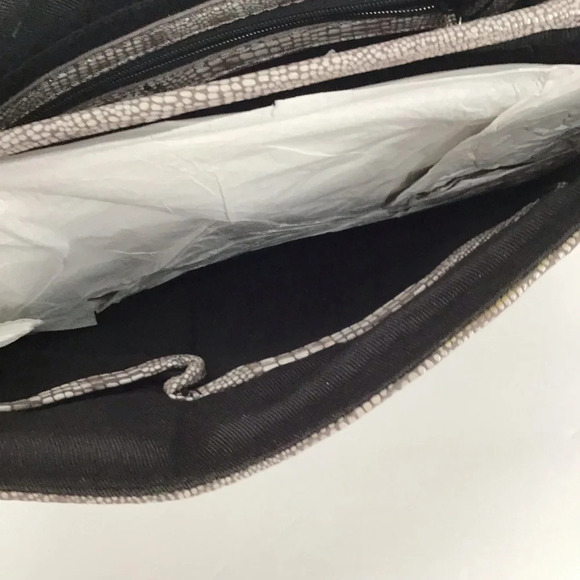 BCBG Generation Faux Reptile Print Evening Bag Clutch Gray/Taupe NWT - Picture 12 of 13